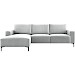 Hoekbank links Fabria lichtgrijs basic comfort
