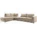 Hoekbank links Licato taupe relaxfunctie excellent comfort hocker
