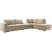 Hoekbank rechts Licato taupe relaxfunctie excellent comfort hocker