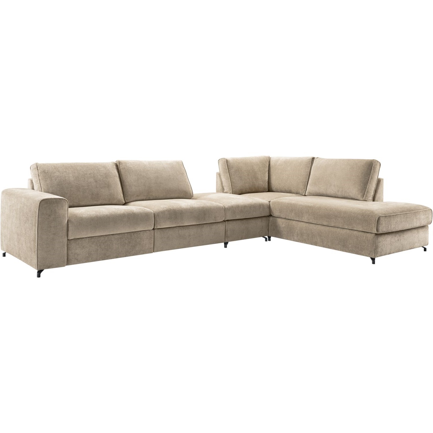 Hoekbank rechts Licato taupe relaxfunctie excellent comfort hocker