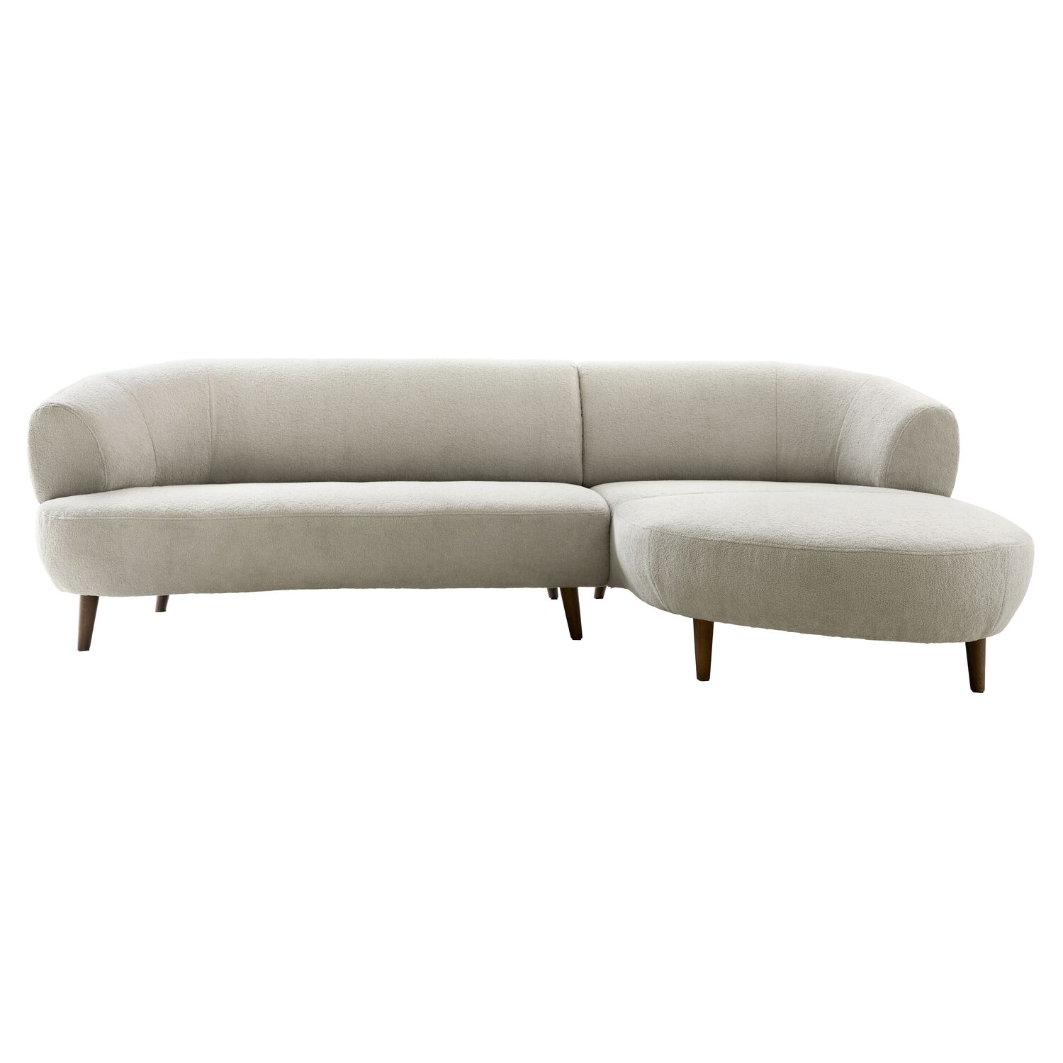 Hoekbank rechts Tilde bouclé grijsbeige basic comfort