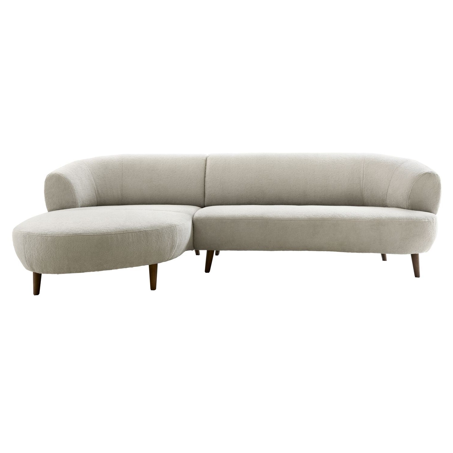 Hoekbank links Tilde bouclé grijsbeige basic comfort