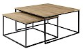 Salontafelset Pandera 65 en 80 cm vierkant mango naturel