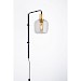 Wandlamp Peglio glas smoke antiek brons 1-lichts