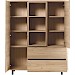 Opbergkast Lirona old oak 2 deuren, 2 lades, 3 open vakken