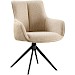 Eetkamerstoel Ceno met armleuning draaibaar combi stof beige