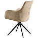 Eetkamerstoel Ceno met armleuning draaibaar combi stof beige