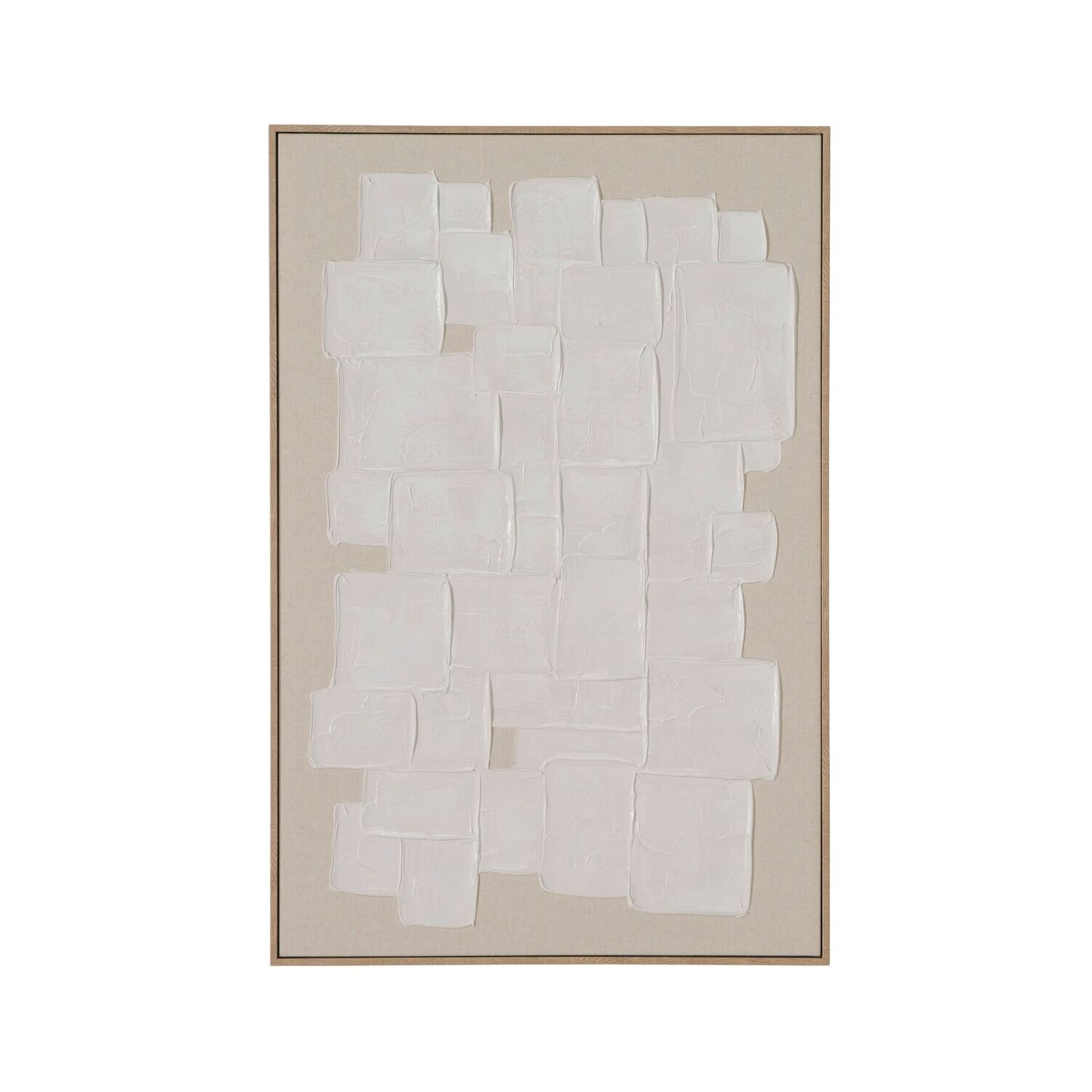 Schilderij Mincio 90x60 cm beige met wit