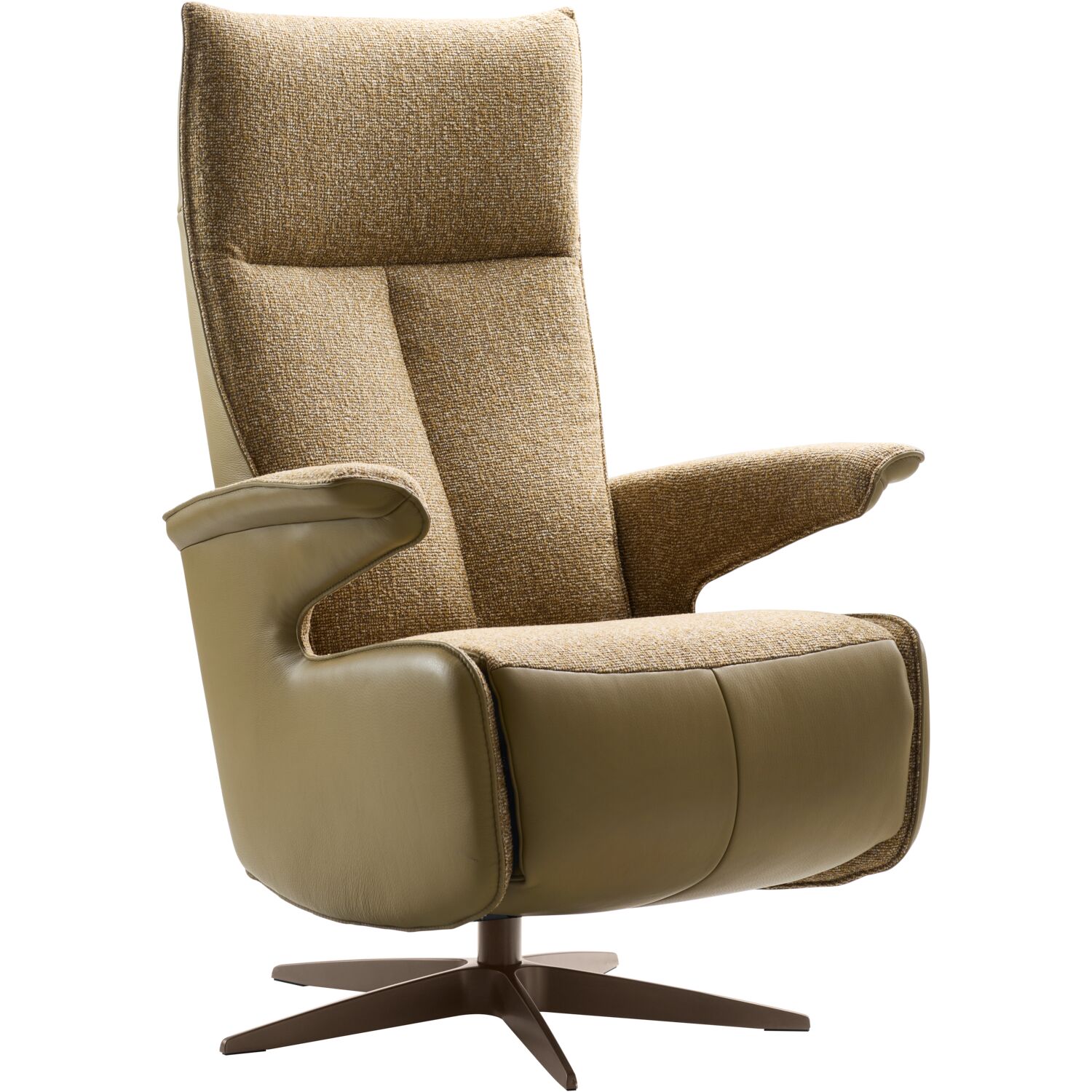 Relaxfauteuil Gironda M met sta-op okergeel