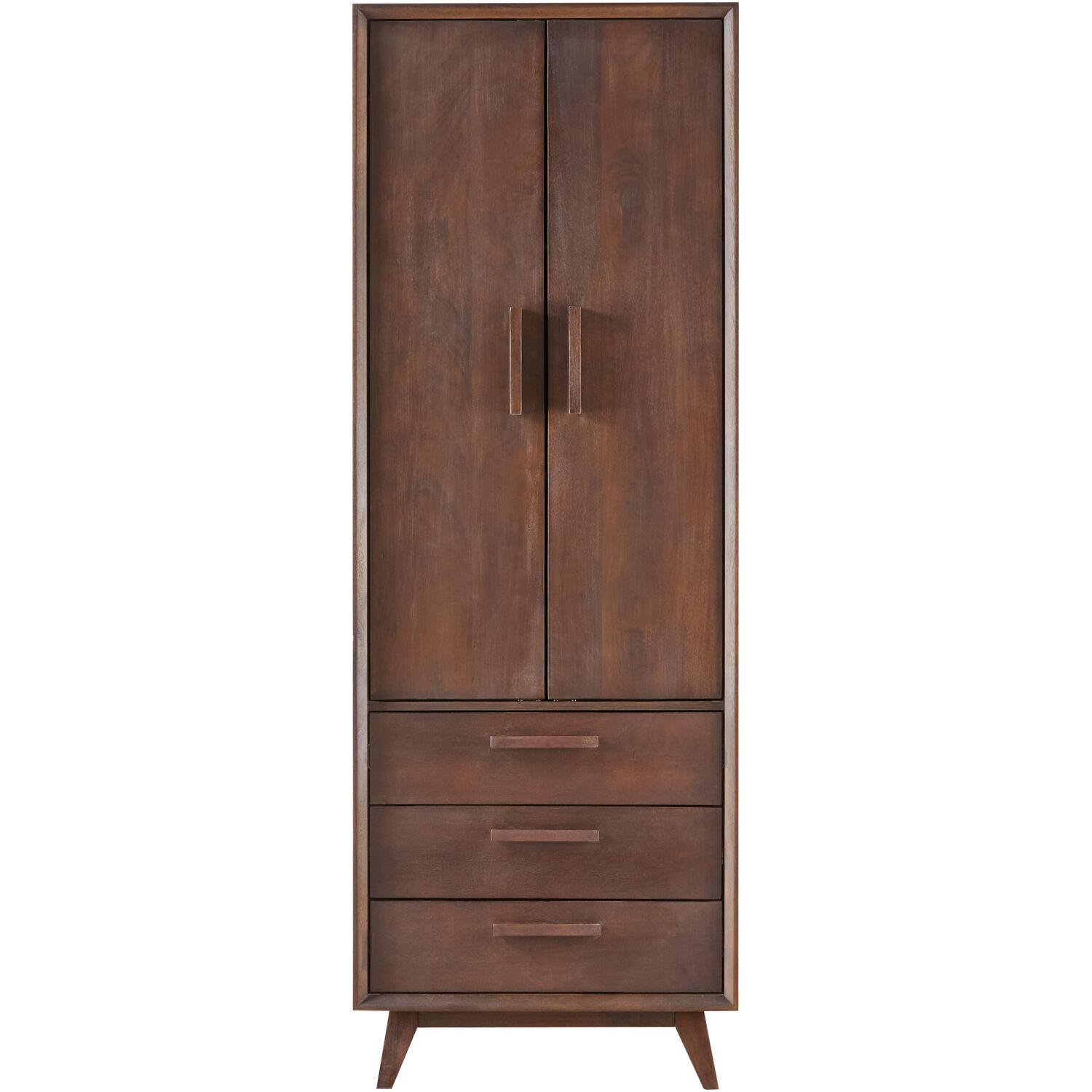 Opbergkast Tivi donkerbruin mangohout 195x69x42 cm 3 lades