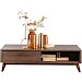 Salontafel Tivi donkerbruin mangohout 69x134 cm rechthoekig