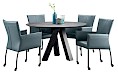 Eettafel Canarias rond HPL zwart 130cm