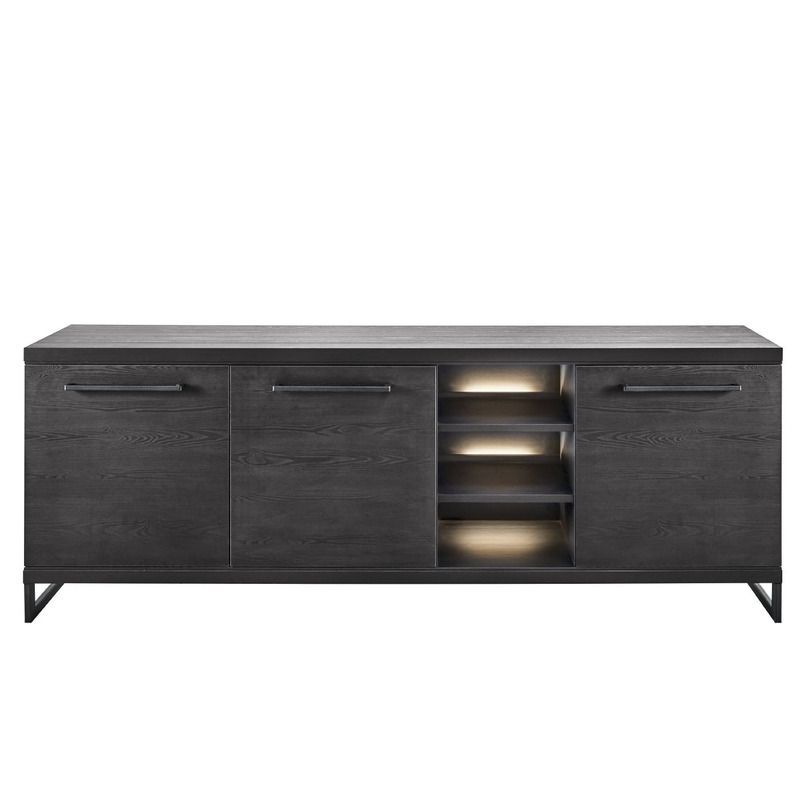Dressoir Formia houtstructuur zwart