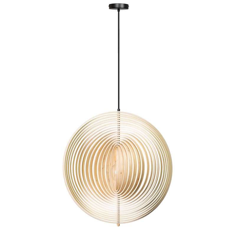 Hanglamp Wodia rond 59cm zwart hout