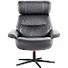 Relaxfauteuil Muria met hocker zwart