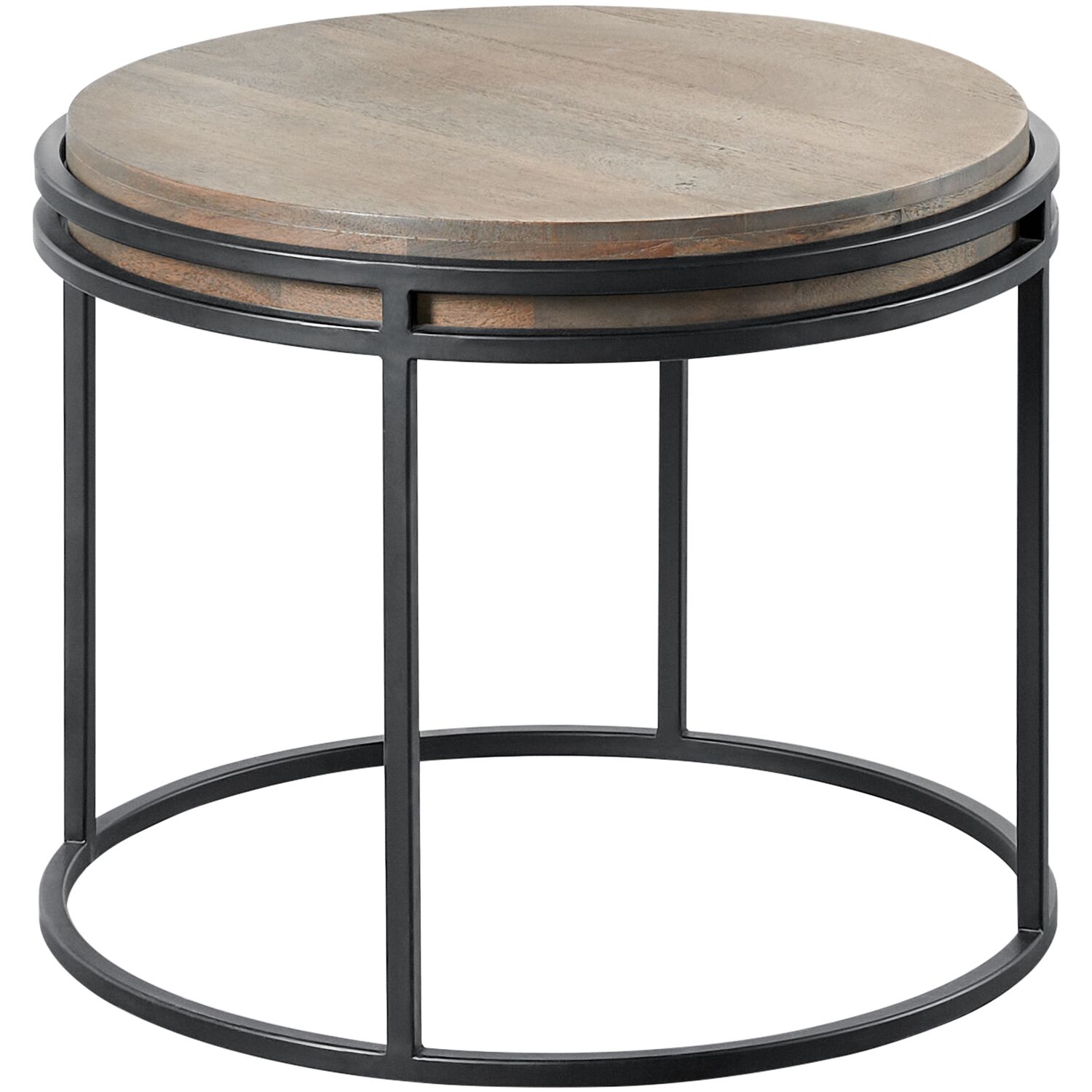 Bijzettafel Boldara mangohout rond 55cm