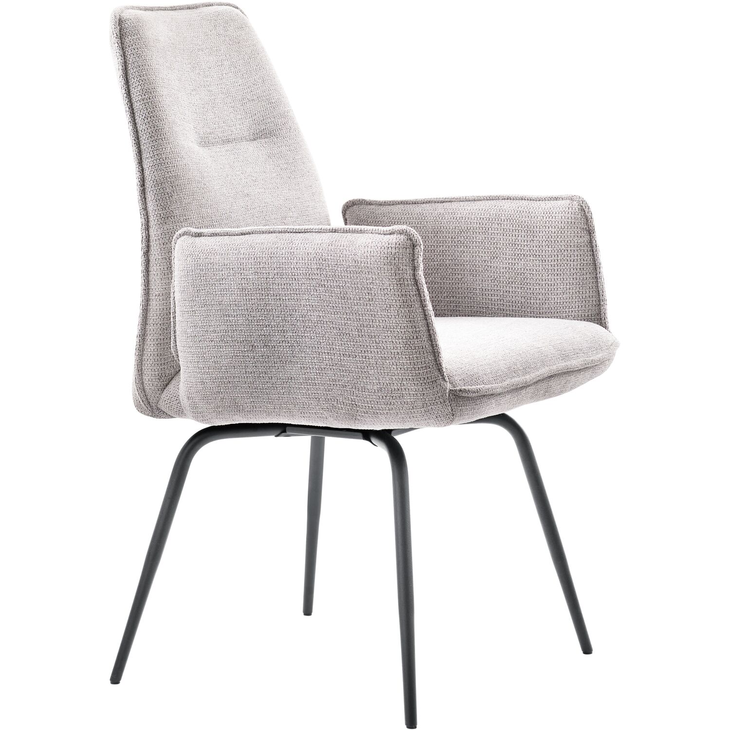 Eetkamerstoel Hatomi met arm lichtgrijs