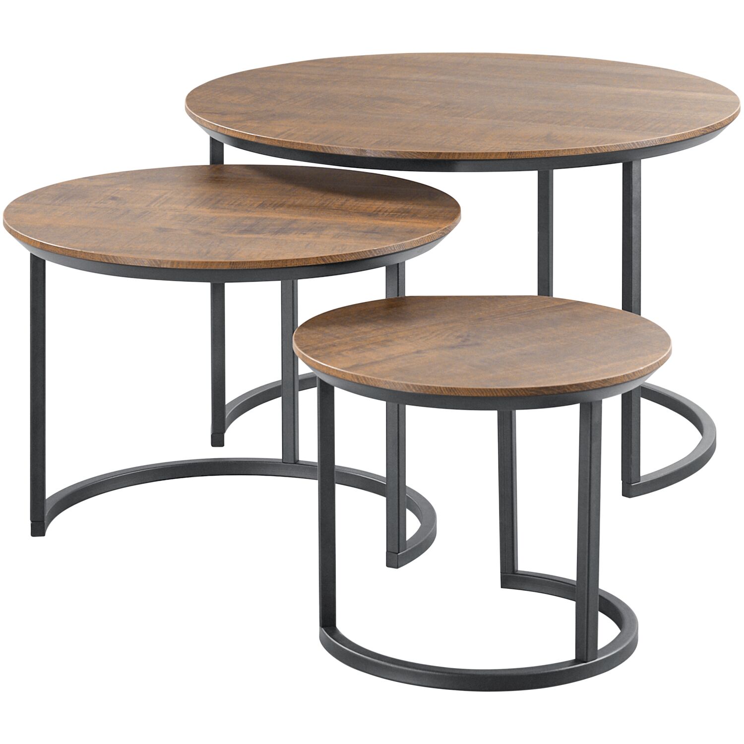 Bijzettafelset Hatonia rond dark mango