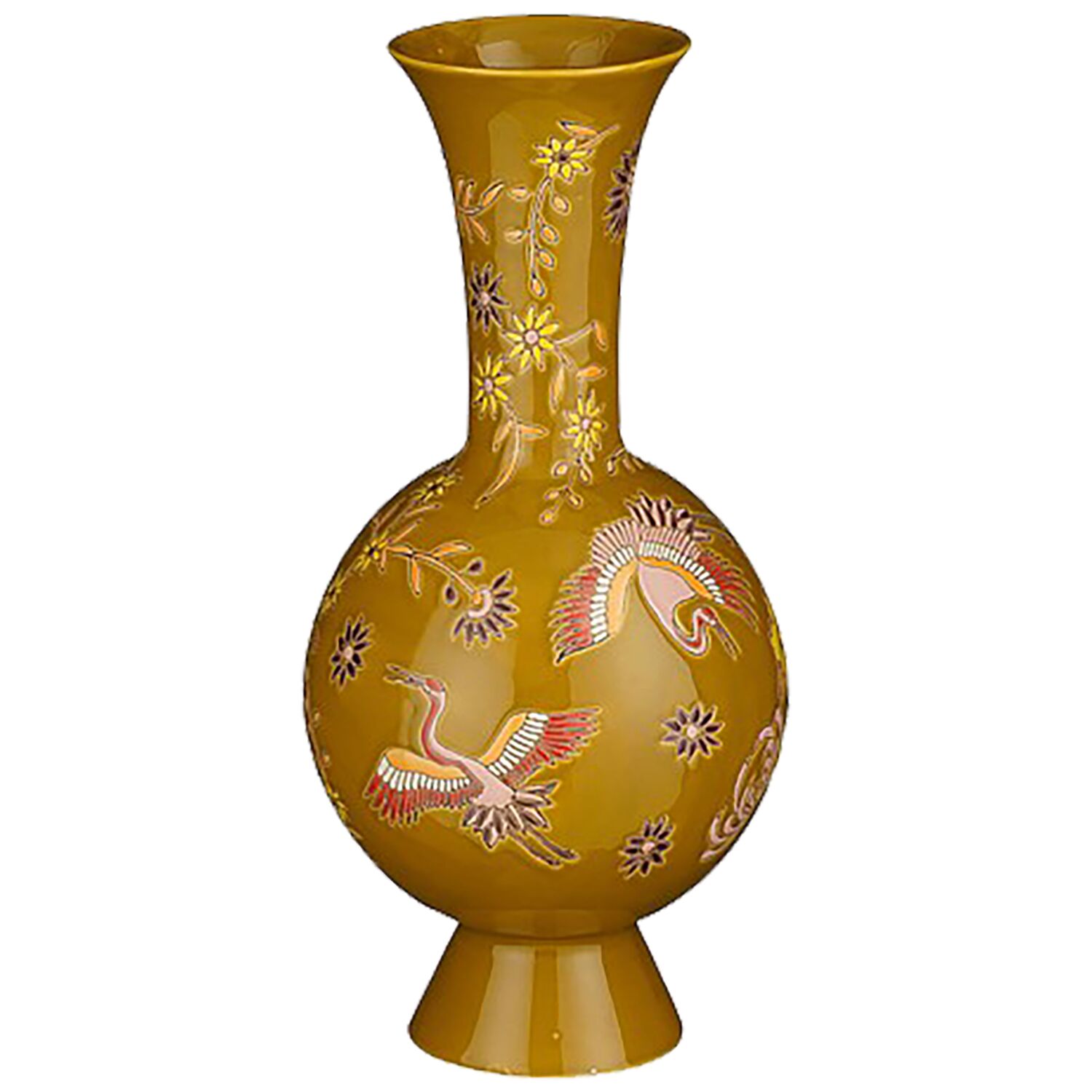 Vaas Eloise bloemen oker