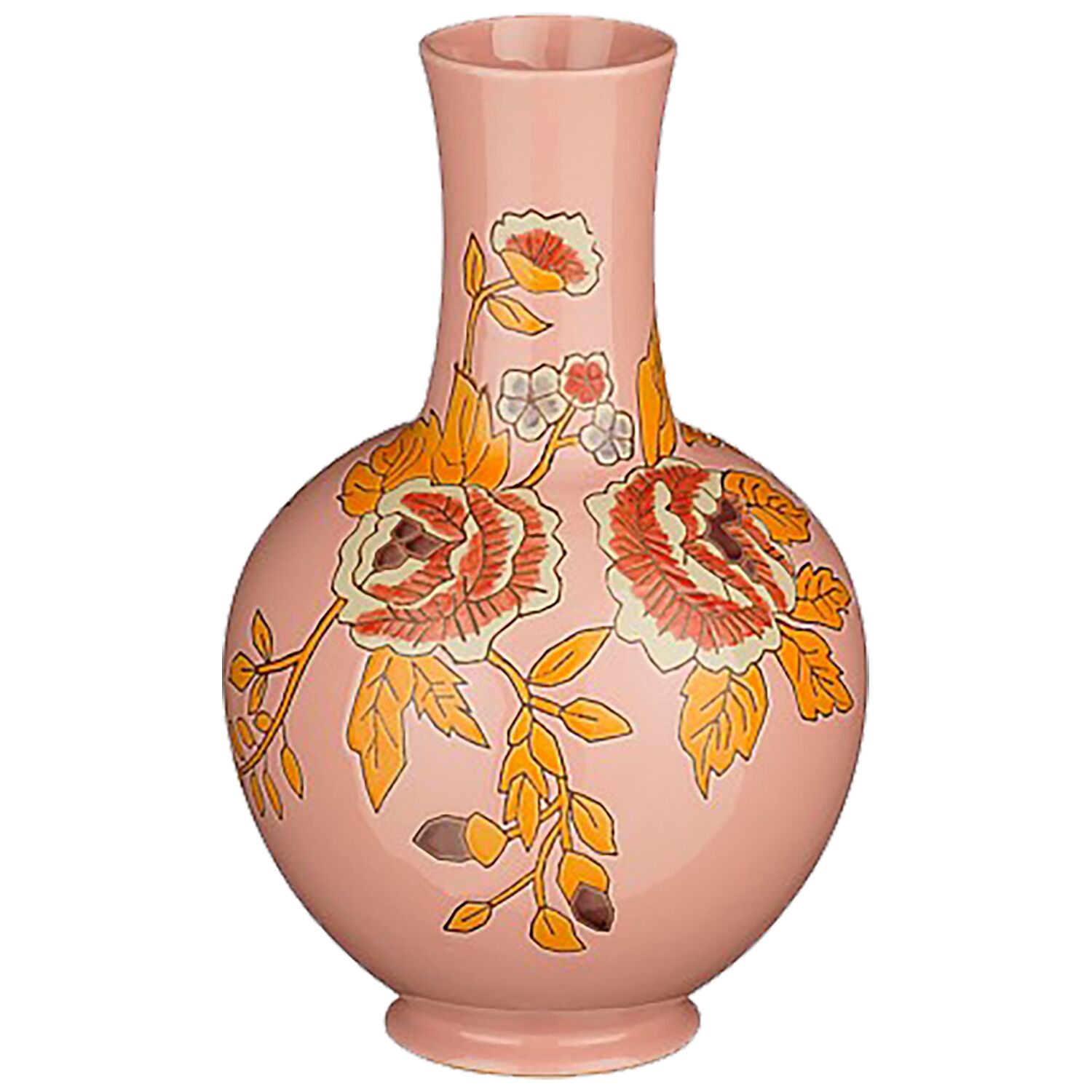 Vaas Eloise bloemen roze