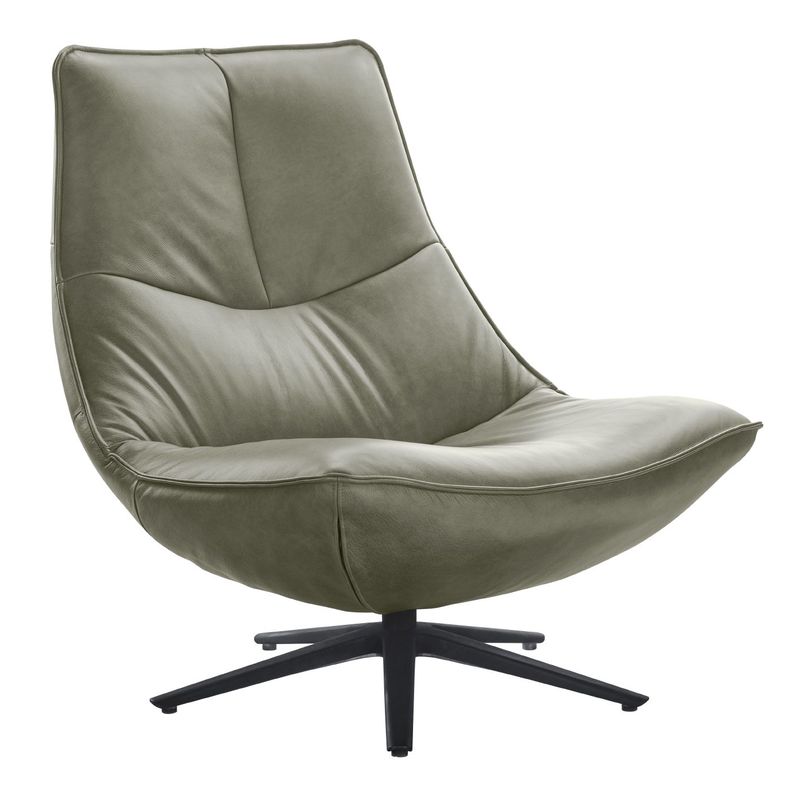 Draaifauteuil Monzone groen leer
