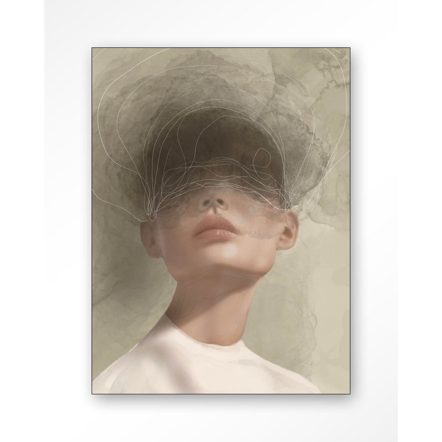 Wanddecoratie Blind mist taupe