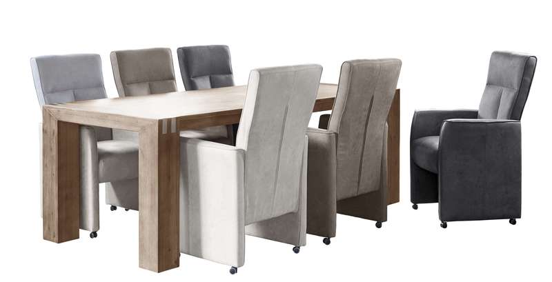 Eettafel Bassano L220xB100 acaciahout rough warm grey