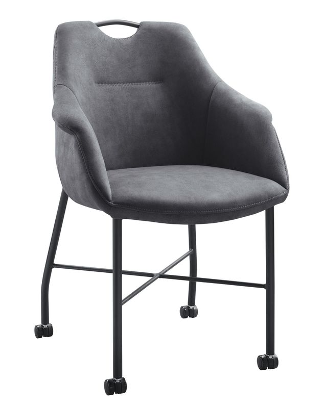 Armstoel Lucide met wieltjes antraciet