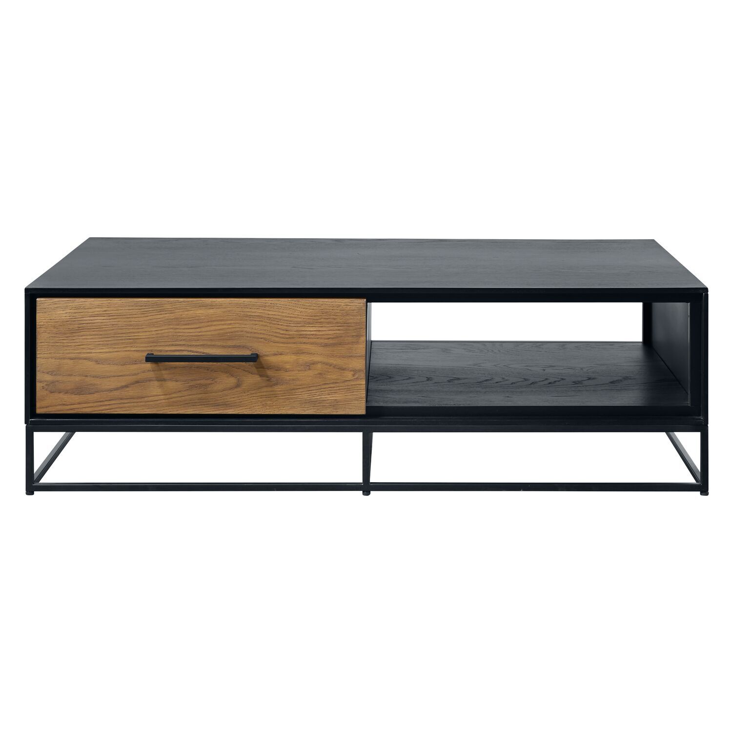 Salontafel Veneta (L124xB70) eiken fineer zwart/naturel