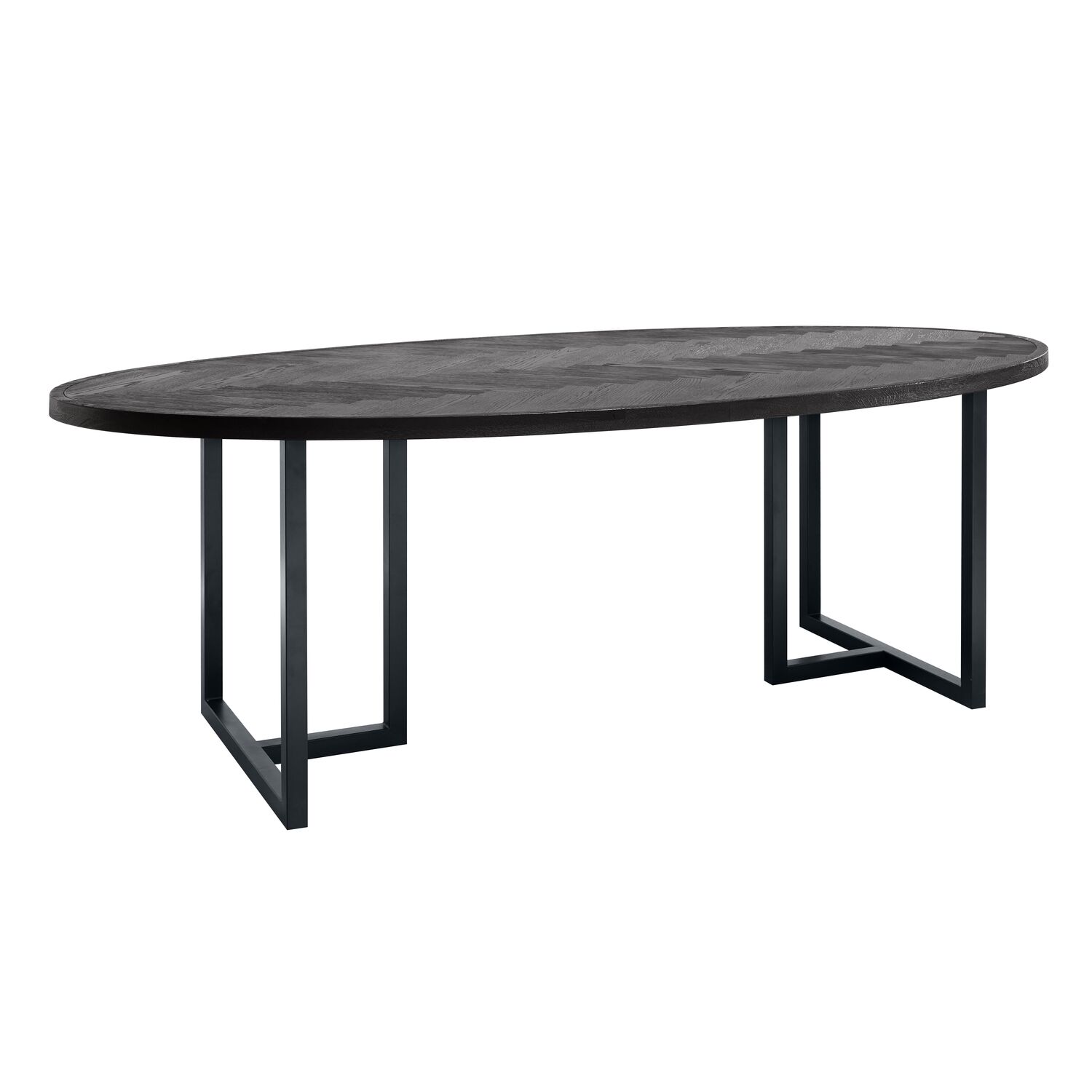 Ovale eettafel Veneta 230x110 eikenfineer zwart