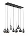 Hanglamp zwart smoke glas 8-lichts - Lungo