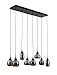 Hanglamp zwart smoke glas 8-lichts - Lungo