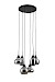 Hanglamp zwart smoke glas 6-lichts - Lungo
