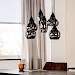 Hanglamp zwart smoke glas 6-lichts - Lungo