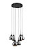 Hanglamp zwart smoke glas 6-lichts - Lungo
