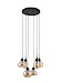 Hanglamp zwart amber glas 6-lichts - Lungo