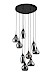 Hanglamp zwart smoke glas 9-lichts - Lungo