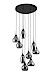 Hanglamp zwart smoke glas 9-lichts - Lungo