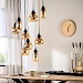 Hanglamp zwart amber glas 9-lichts - Lungo