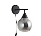 Wandlamp zwart smoke glas 17,8 cm - Lungo