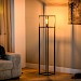 Vloerlamp Tiamo zwart staal 140x28 cm