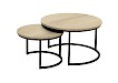 Salontafel Lunata (set van 2) fresh oak decor frame zwart