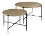 Salontafel Pilunio (set van 2) rond 84/64 vergrijsd goud
