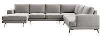 Hoekbank Acante pocket/visco zitting grijs