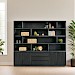 Boekenkast Lavio (242 cm) eiken zwart