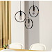 Hanglamp Girare zwart metaal 3-lichts