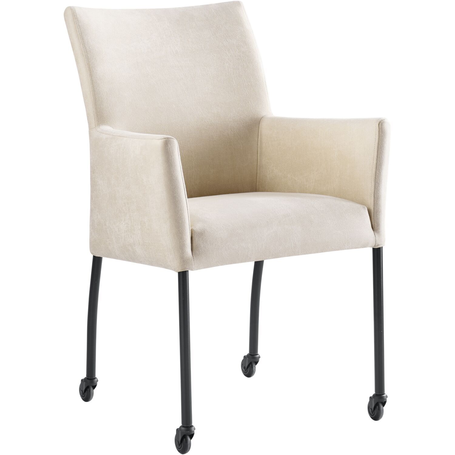 Armstoel Sessione microleder ecru