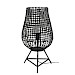 Tafellamp Scarperio rond 33 cm rotan zwart