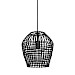 Hanglamp Scarperio rond 28 cm rotan zwart