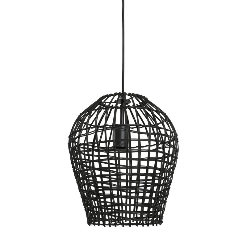 Hanglamp Scarperio rond 31 cm rotan zwart